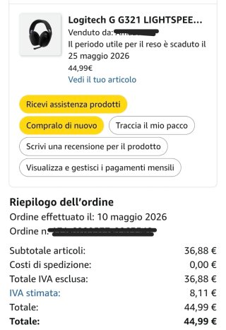 Logitech G321 Cuffie Wireless