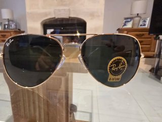 Ray-Ban Aviator Dorado Lente Negro Talla 62