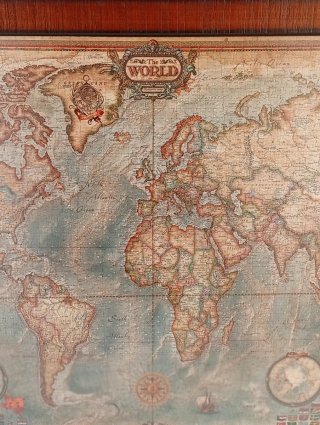 Cuadro Mapa Mundi Madera