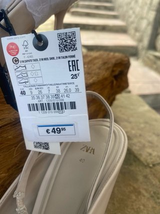 Zapatos tacón Zara T.40 Beige