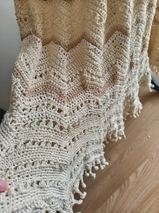 Falda larga crochet algodón beige