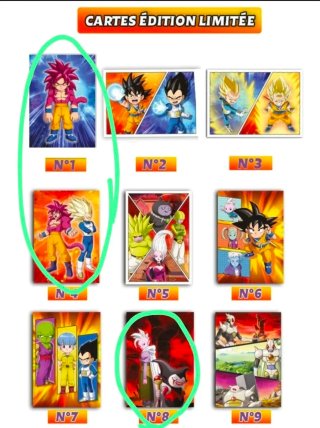 3 Cartas Dragon Ball Edición Limitada