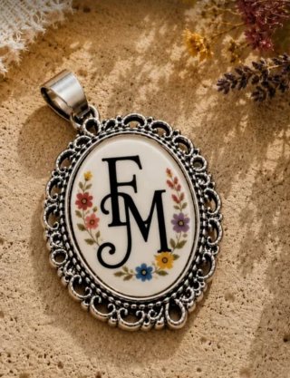 Colgante Fallera con iniciales F M (fallera Mayor)