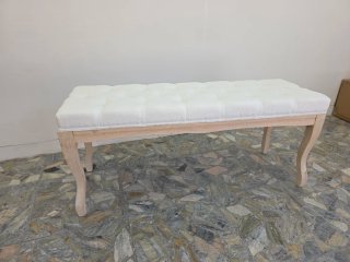Banco Pie de Cama Acolchado Blanco