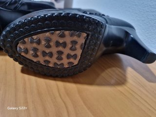 Botas de cuero genuino negras T.39