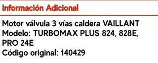 Válvula 3 vías caldera Vaillant