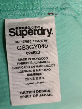 Shorts vaqueros Superdry menta T.W29