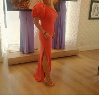Vestido de fiesta coral invitada