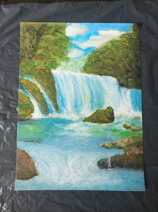 Cuadro paisaje papel