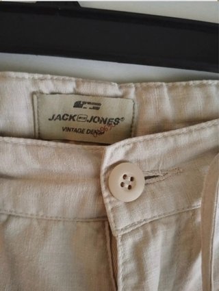 Pantalón beige de lino JACK AND JONES