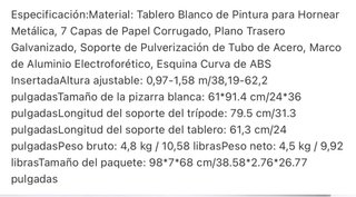 Pizarra magnetica blanca con tripode