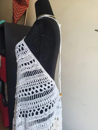 Vestido crochet algodón blanco talla única