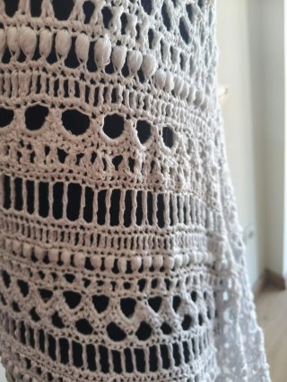 Vestido crochet algodón blanco talla única