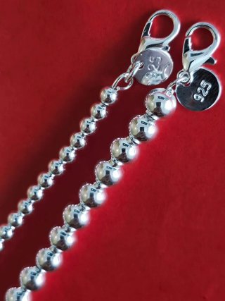 Collar y Pulsera de Plata 925 / Bolas