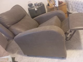 2 butacas reclinables polipiel gris