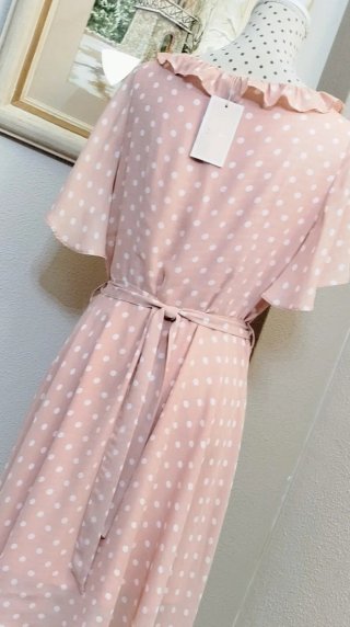 Vestido rosa lunares Talla M/L