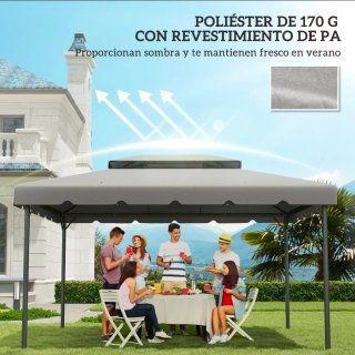 Techo Repuesto Cenador Outsunny 4x3 Gris