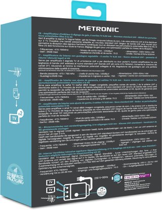 Metronic amplificador antena TV interior TDT