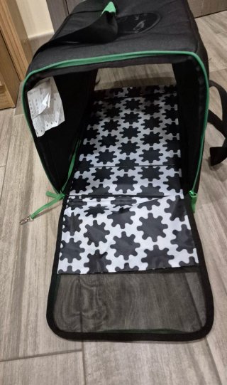 Transportín para mascotas negro y verde