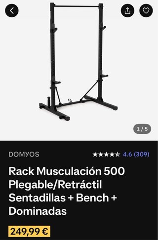Rack Musculación Plegable Decathlon 500