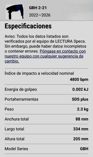 Taladro percutor Bosch GBH 2-21. ( Solo envíos )