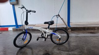 Bicicleta plegable b fold blanca y azul