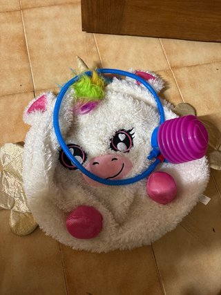 Peluche inflable unicornio con alas