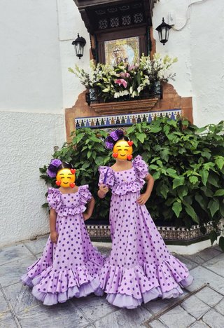 Traje Flamenca Gitana Niña Morado/Violeta 200€/Uni