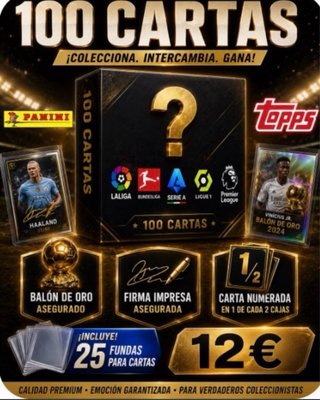 Caja Misteriosa 100 Cartas Fútbol 5 Ligas