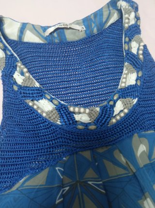 Vestido Van-Dos Azul y Blanco