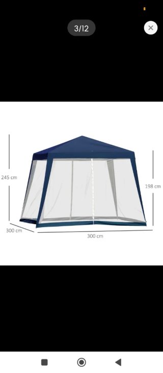 Carpa Hexagonal Desmontable Azul y Transparente