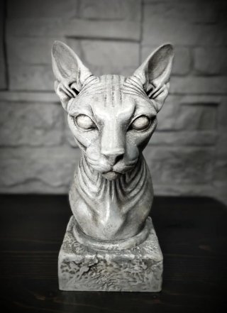 Statua Gatto Sphynx trofeo Scultura Busto Arredo