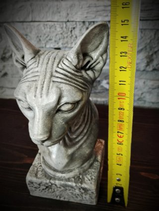 Statua Gatto Sphynx trofeo Scultura Busto Arredo