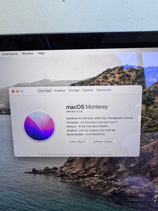MacBook Pro 13 16GB Plata
