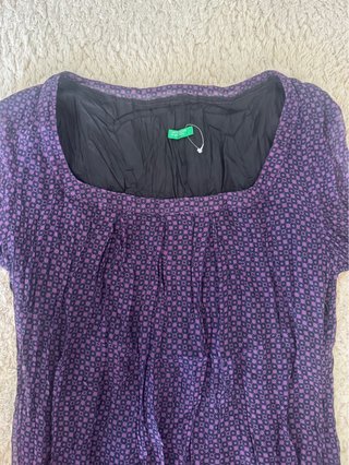 Benetton vestido túnica morado floral nuevo verano