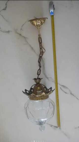 Farol bronce cristal facetado