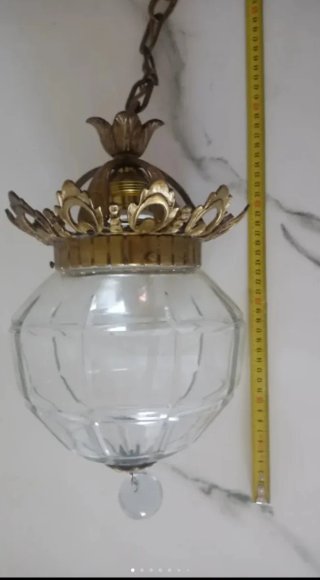 Farol bronce cristal facetado