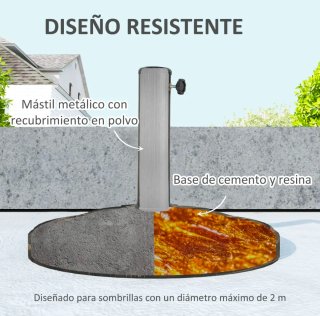 Base para sombrilla con diseño floral