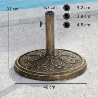 Base para sombrilla con diseño floral