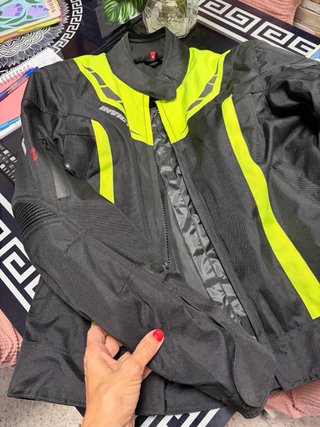 Chaqueta Moto Invictus Mujer Negra y Amarilla