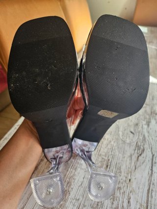 Sandalias tacón plataforma transparentes