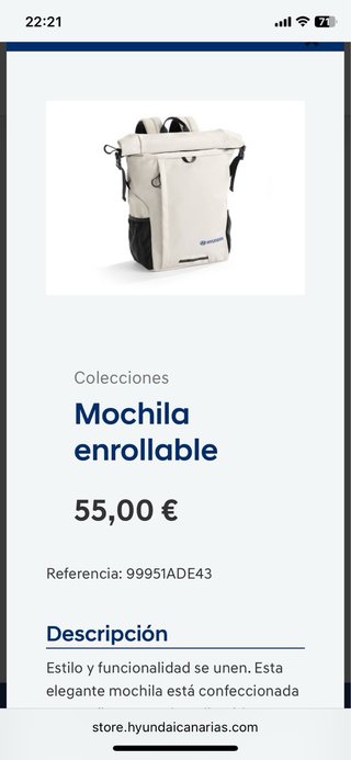 Mochila Hyundai Beige y Negra