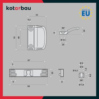 KOTARBAU manija balcón tirador puerta antracita
