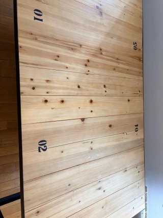Mesa industrial madera pino y hierro