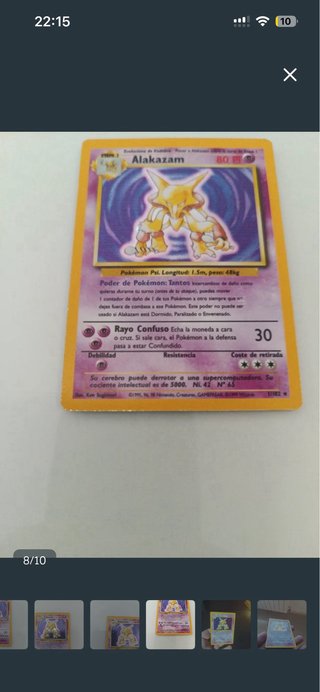 Carta Pokemon Alakazam base set holo