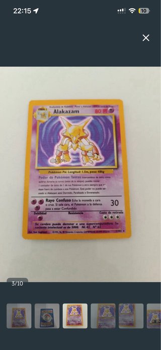 Carta Pokemon Alakazam base set holo