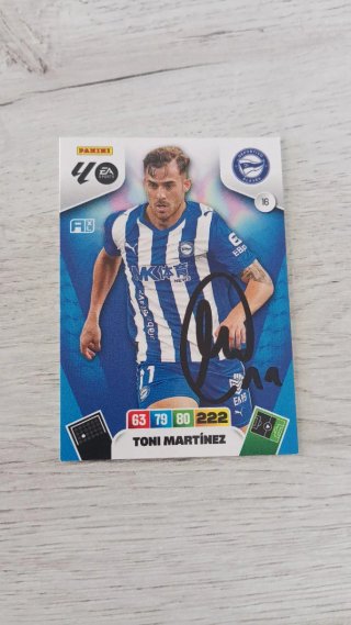 Cromo Toni Martínez Panini 2023-24 Alavés Firmado