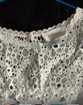 Camiseta Polin et Moi encaje blanco