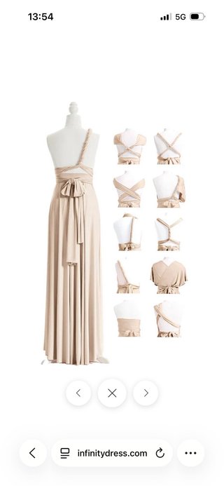 Vestido largo convertible beige T. S/M