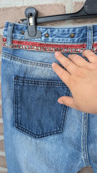 Jeans Desigual Azules Parches y Tachuelas Talla 38